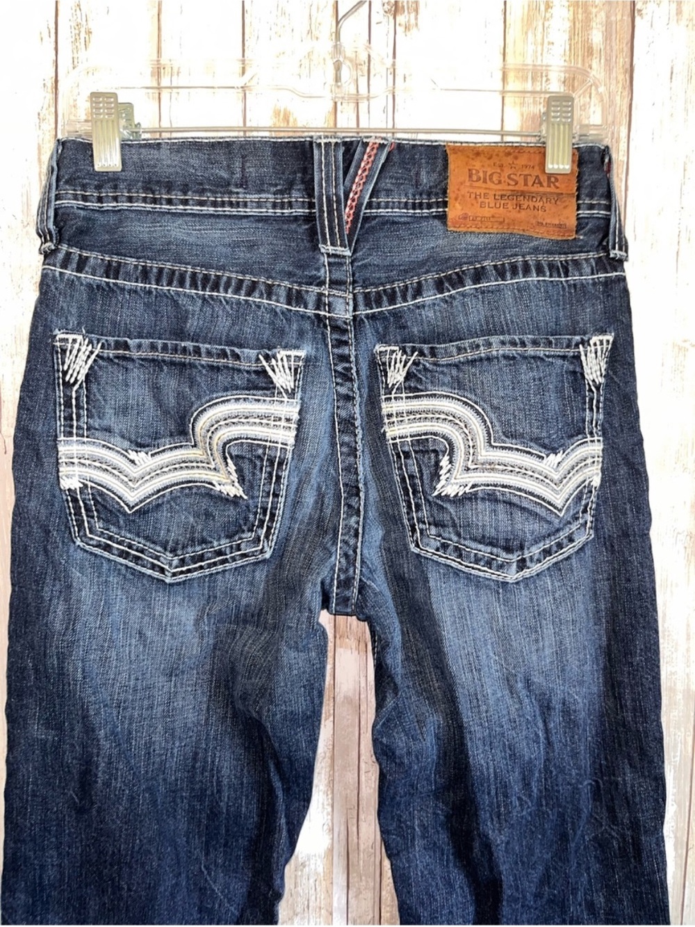 Big Star Pioneer Bootcut Jeans Womens 28S Dark Wash 100% Cotton - Picture 5 of 7